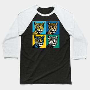 Jungle Majesty: Pop Art Jaguar Extravaganza Baseball T-Shirt